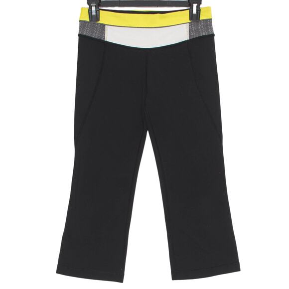 Lululemon Womens Legging Cropped Yoga Athleisure Activewear Pull On Black Size 6 - Picture 1 of 7